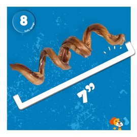 Jack&Pup Bully Springs for Dogs | 7" Spiral Bully Sticks for Dogs | Long Lasting, Stimulating, Odor Free Bully Sticks (8 Ct)