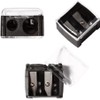 Black Eyeliner Sharpener,Eyeliner Pencil Sharpener,Eye Pencil Sharpener,Dual Holes Eyeliner Sharpener,Eyeliner