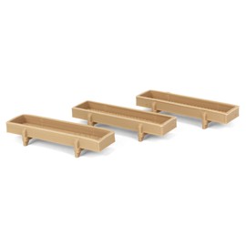 OBT 1/64 Pack of 3 Light Wood Feed Bunks, 3D Printed Farm Model RW-28