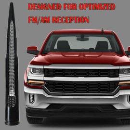 RooFox 5 Inch Short Antenna Replacement Mast for Chevy Silverado 1500 2500 3500 (2006-2024), GMC Sierra 1500 2500 3500 (1999-2024), Chevy Silverado Antenna, Antenna for GMC Sierra