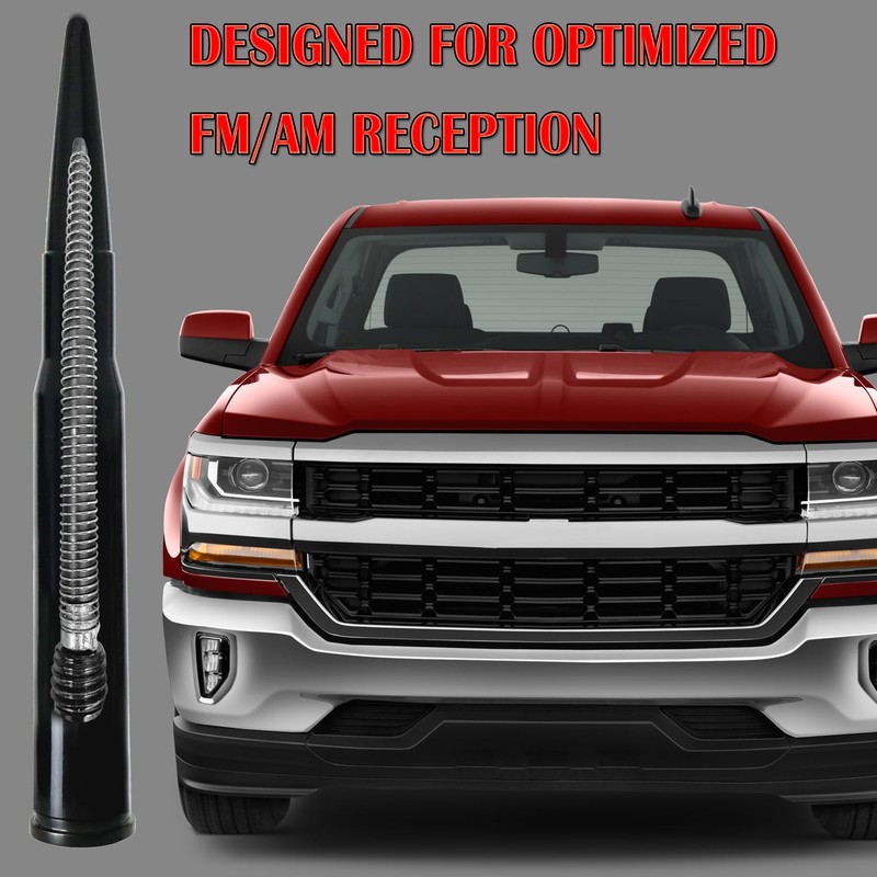 RooFox 5 Inch Short Antenna Replacement Mast for Chevy Silverado