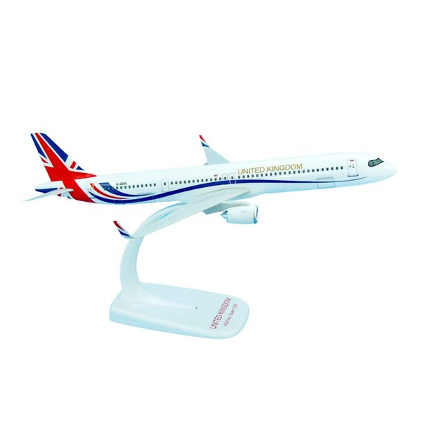 AeroClix Model Airplane RAF Royal Air Force British 1/200 Scale Plane Airbus A321Neo for Display with Stand, 22cm long, push together Aircraft for collectors