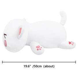 Plush Kitten Cushion Cat Stuffed Cat with Kiss Emoticon 19.6 Inch Animal Cushion Stuffed Animal Plush Cushion Soft Cuddly Plush Doll Cushion Toy for Children Birthday Gift