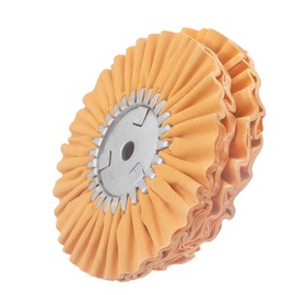 JUNLIXN 2 Pcs 8" Orange Airway Buffing Wheel, 5/8'' Arbor Hole / 16 Ply Cloth Fine Polishing Wheels for Bench Grinder/Die Grinder