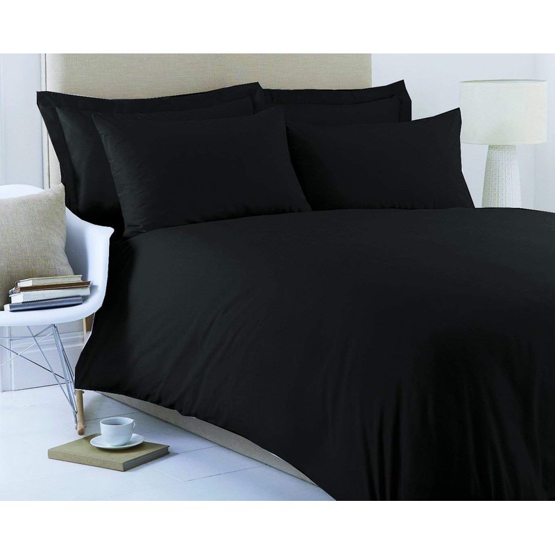 SleepyNights Black Fitted Bed Sheet Egyptian Cotton Hotel Quality King