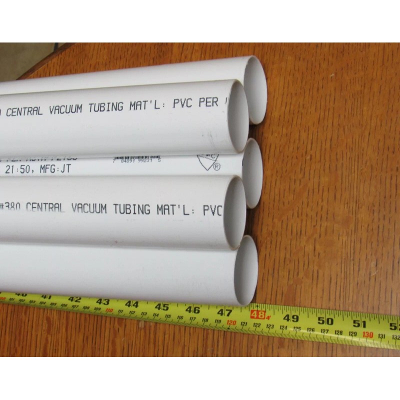 Universal 20ft Central Vacuum Pipe 2" PVC ships in 4