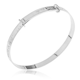 Ornami Sterling Silver Expander Bangle with Message