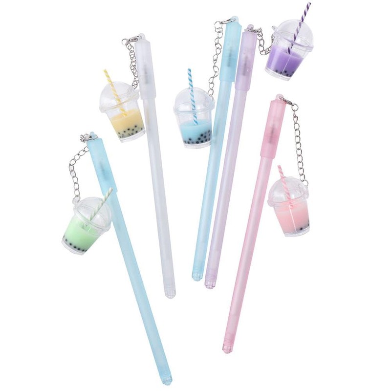 Risedot 5 Pcs Macaron pearl Milk Tea Cup Pendants with