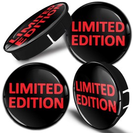 SkinoEu® 4 x 60mm 3D Gel Car Wheel Centre Universal Rims Hub Center Caps Vehicle Auto Tuning Emblem Limited Edition Red C 65