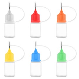 6 Pieces Pipette Bottle, Plastic Bottle, Plastic Bottle, Soft Bottle, Empty Glue Bottle, Precision Bottle, with Needle Tip, 5ml Empty Bottle