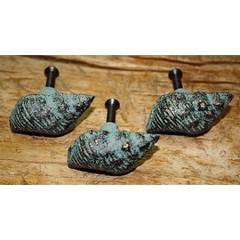 6 Cast Iron Nautical Sea Shell Style Drawer Pull - Durable Barn Handle Door Handles Decorative Vintage Decor