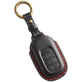 [smasol] Freed GT Series NBOX N-BOX Custom New JF5 JF6 Step Wagon Key Cover ZRV ZR-V Genuine Leather HONDA STEP WAGON Smart Key Case RP6 RP7 RP8 Key Case, Black (3D) / 4 Button Type A, S