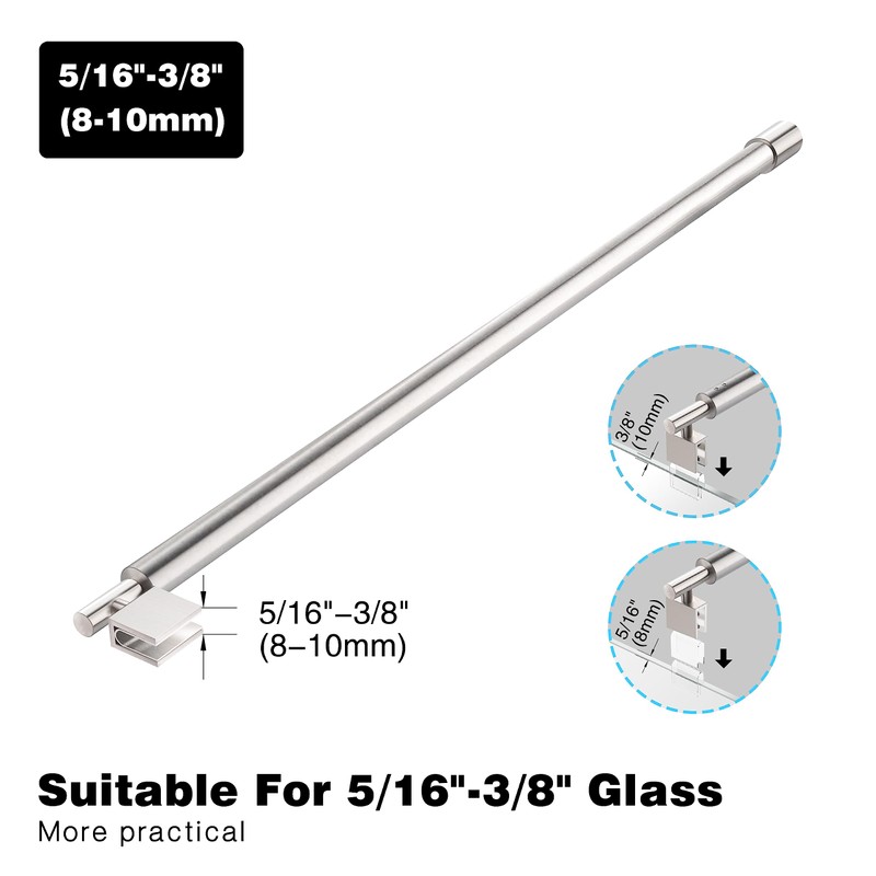 Shower Door Glass Support Bar,27.6'' to 47.2'' Shower Screen Support