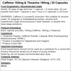Caffeine 100mg and Theanine 200mg Complex - 30 Capsules |