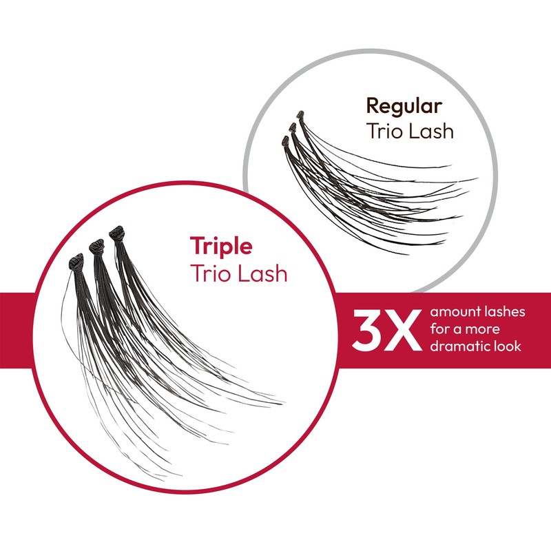 iENVY False Eyelashes Triple Black Knotted Individual Trio Lashes 3X