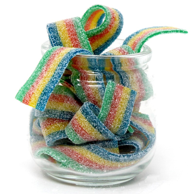 Snacktery Rainbow Sour Belts - Vibrant & Tangy Colorful Rainbow
