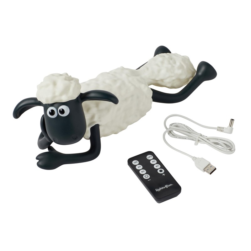 Lights4fun LED Shaun the Sheep™ Table Lamp with Remote Control