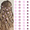 YISSION 40 Pcs Mini Pink Flower Hair Clips Cute Rhinestone