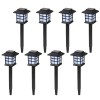8pcs Warm White LED Solar Lantern Torch Light Garden Landscape
