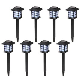8pcs Warm White LED Solar Lantern Torch Light Garden Landscape Lighting ABS PC Aluminum Body Light Sensor ROHS Certified AAdefault: default title