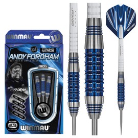 WINMAU Andy Fordham Special Edition Tungsten Steeltip Darts Set 24g with Prism Flights and Shafts (Stems)