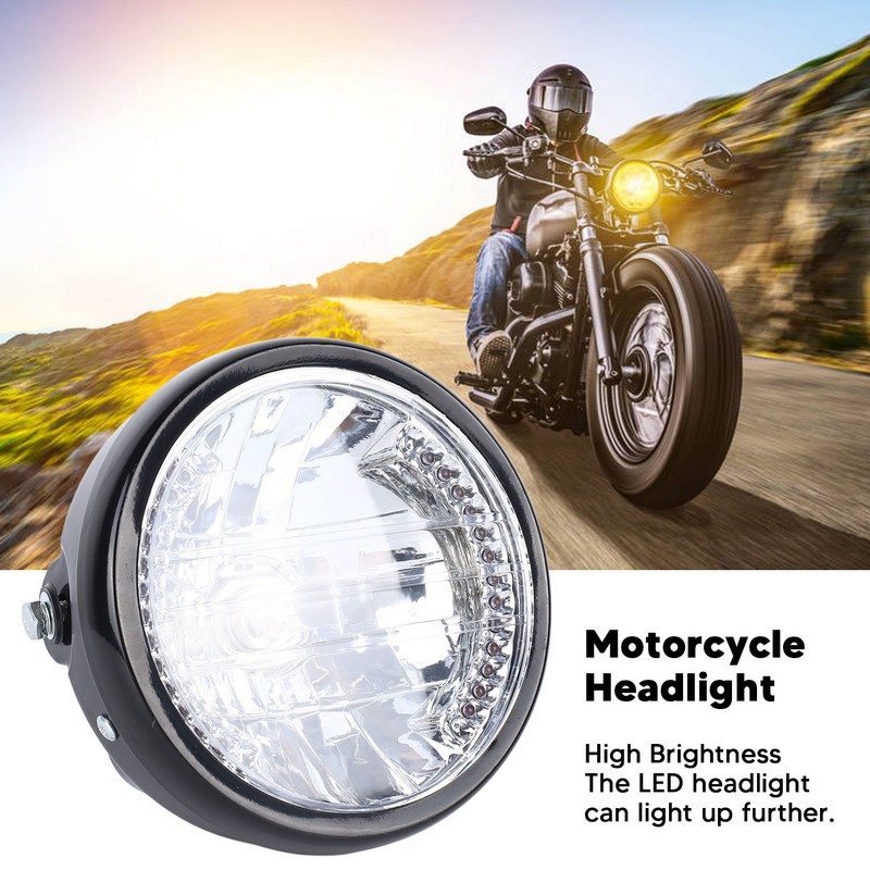 Motorcycle Headlight Universal Rugged LED 7 Inch Headlamp Bulb Day