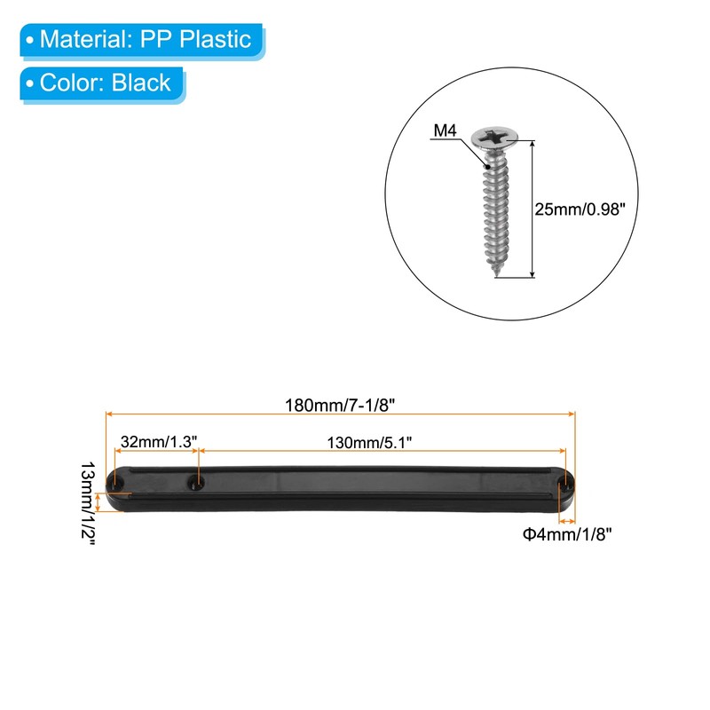 PATIKIL 7 Inch Drawer Slides, 2 Pcs Plastic Guide Rails