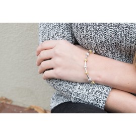 Golf Goddess Stroke/Score Counter Bracelet - Two Tone Silver and Gold with Silver Cuff