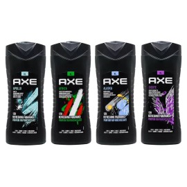 AXE 3 IN 1 Body, Face, Hair Wash, Variety of 4 scents 13.5 FL OZ/400ML (4 pack)