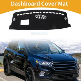 HEROFFIX Dashboard Cover Anti-Slip Dash Cover Mat Carpet for Ford Escape 2020-2025 Hud Polyester Black