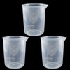 Waziaqoc 250ml-300ml Plastic Graduated Beaker (3 Pack), Transparent PP Measuring