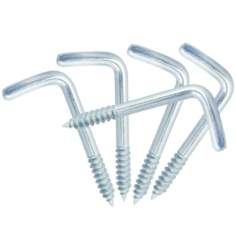 Shells 50PCS Silver Color Carbon Steel Metal Right-Angle Hooks 7