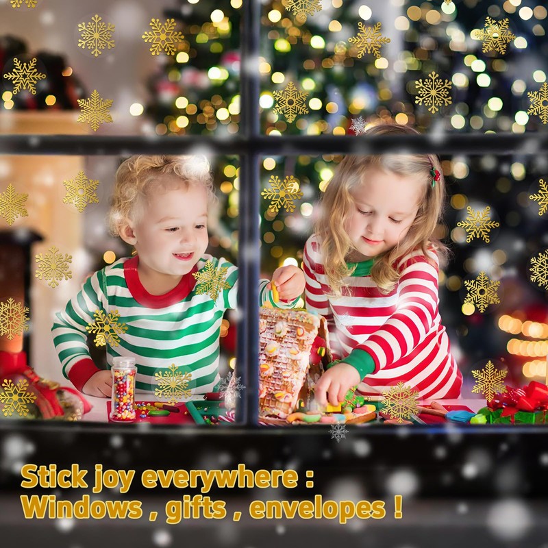 Urmylve 1000 Christmas Stickers for Cards, 2 Snowflake Stickers Roll