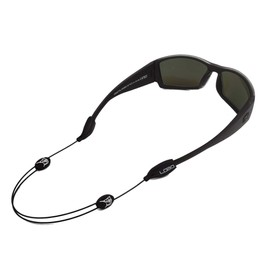 LPG OUTRIGGERS Adjustable Cable Stand-off Eyewear Retainer - Sunglass Holder Strap - Sunglass or Eyeglass BLACK (Black)