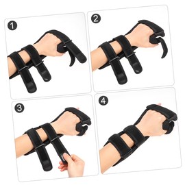 Healvian Adjustable Wrist Fixation Brace for Left Hand 1 Piece Immobility Support Plate for Thumb Fractures Black Wrist Injury Recovery Aid