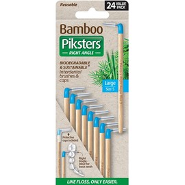 Piksters Bamboo Right Angle Interdental Brush (Size 5 - Blue) X 24