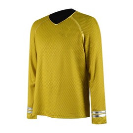 Adult Star Series Kirk/Scotty/Spock Costume Men's Spaceship Captain Officer Kirk/Scotty/Spock Cosplay Uniform Shirt (Yellow, XXX-Large)