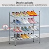 Zapatero Retráctil de 2 Niveles – Estante Metálico Apilable y