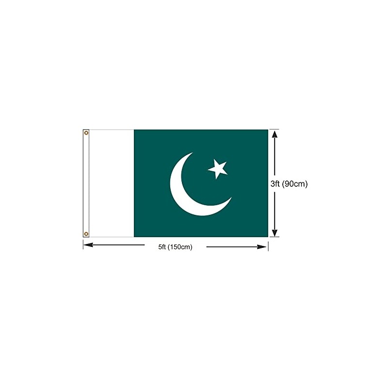 PinkDisplay Aisa flag (Pakistan)3x5ft(90x150cm) eyelets and double stitches