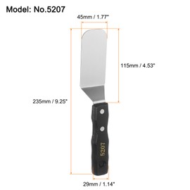 HARFINGTON No.5207 Painting Palette Knife Stainless Steel Flat Large Spatula Pallet Knife Metal Scraper with Wood Handle for Oil Acrylic Paint Canvas Color Mixing Spreading