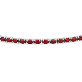 Simple Strand Natural Red Garnet Tennis Bracelet for Women .925 Sterling Silver January Birthstone 7-7.5 Inch