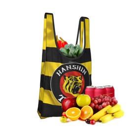 Hanshin Tigers Eco Bag Large Capacity Folding Eco Bag Shopping Bag Popular Lightweight Waterproof Shopping Bag Fashionable Women's Men's Multi-functional Tote Bag Resin Bag Compact Convenience Store