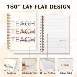 Qabliqo Teacher Spiral Notebook Journal 5.5x8.3, Teach Compassion Kindness Confidence Notebooks for Note Taking, Teacher Appreciation Gifts for Women