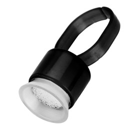 Disposable Tattoo Ink Ring Cups Pigment Holder with Sponge for Microblading Permanent Makeup Supplies (Pack of 100 Black)