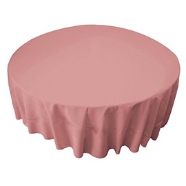LA Linen Polyester Poplin Washable Round Tablecloth, Stain and Wrinkle Resistant Table Cover 72", Fabric Table Cloth for Dinning, Kitchen, Party, Holiday 72-Inch, Dusty Rose, (TCpop72R_RoseP79)