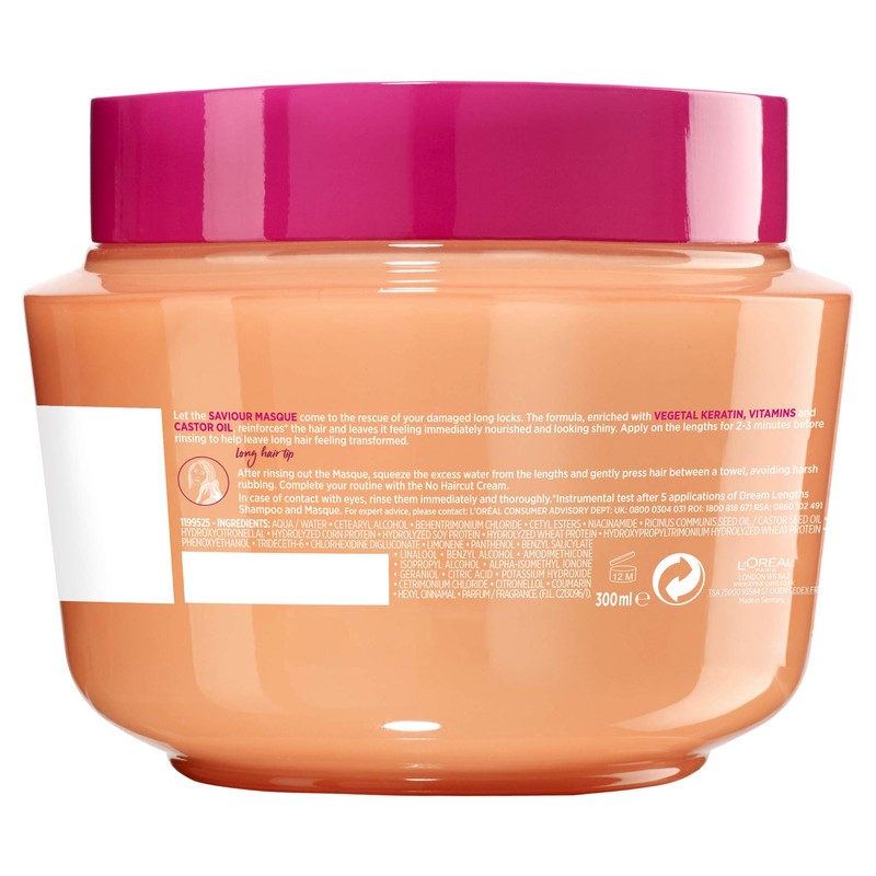 L'Oreal Paris Elvive Dream Lengths Hair Mask, Nourishing & Strengthening