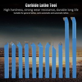11 Piezas de Herramienta de Torno de Carburo con Punta de Carburo, Herramienta de Torneado, Herramienta de Corte, Juego de Brocas, Herramientas de Corte de Torno de Metal para