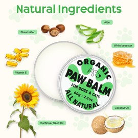 Lick-Safe Dog Paw Balm for Dogs & Cats, Paw Wax for Dry and Cracked Paws, Nose, Elbows, Paw Soother & Pad Protector, Moisturizing Balm with Shea Butter & Beeswax (2.1oz)