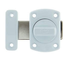 Amig - Zamak Door Bolt | Bolt Bolt Mod. 388 | Door Lock in White | Gate Lock Bolt Door Slider | Dimensions: 30 x 42 | Compact Screw-On Locking Bolt | Zinc Alloy Material