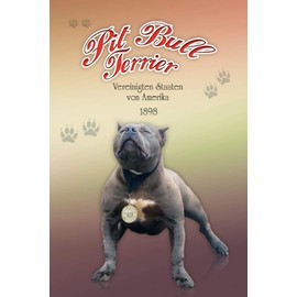Ontrada Blechschild 20x30cm gewölbt Hund Pit Bull Terrier Amerika 1898 Deko Geschenk Schild